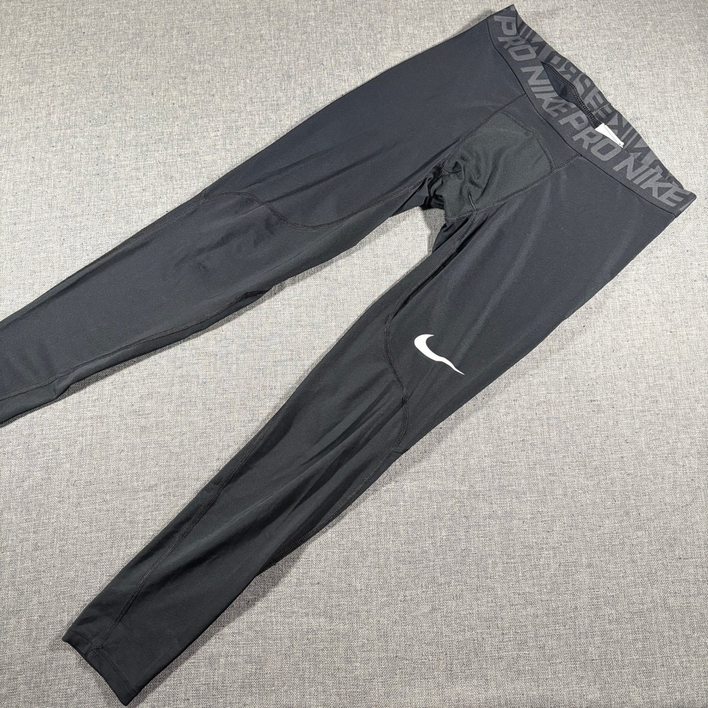 Nike Pro Dri-FIT Compression Tights Men Large Black 838067-010 Athletic Leggings